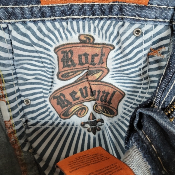 Rock Revival Donna Bootcut Low Rise Jeans Size 28 Distressed Denim - Picture 6 of 11